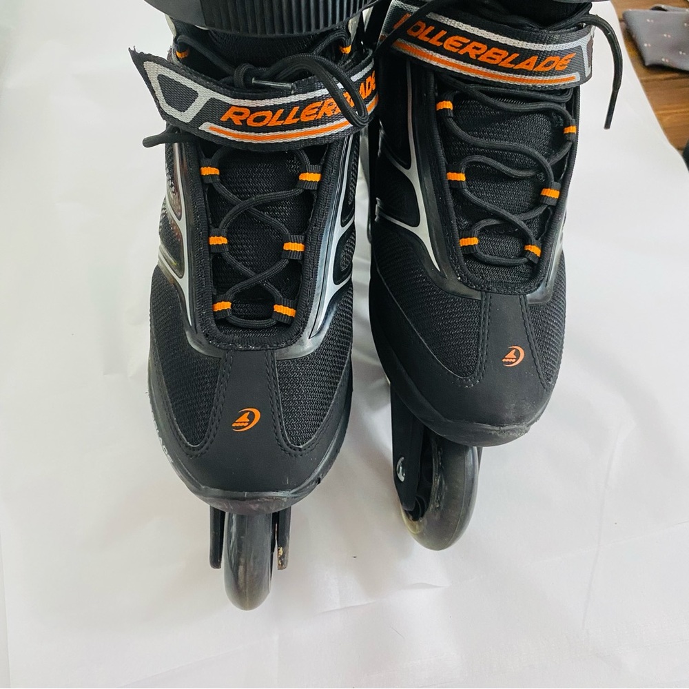 Zetrablade Inline Rollerblade Black & Neon Orange Perfect Beginner Skates Size 8 - Picture 10 of 10